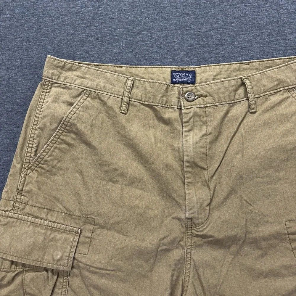 Levi's Cargo Shorts Mens 38x9 Brown Ripstop Workwear Utility Hike‎ Camp Outdoors